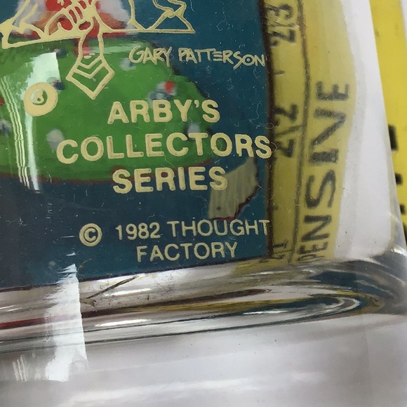 1982 Arbys Collectors Series Pool Shark Gary Patterson Thought Factory Bar Glass - Picture 4 of 8